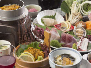 浄土ヶ浜パークホテル：お部屋食イメージ（時季の旬な食材を用いたお料理イメージ）