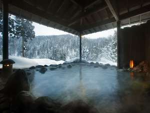 滝と蕎麦の宿　瀧見館：露天風呂の四季折々～雪景色～