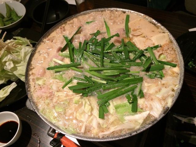 味噌味のもつ鍋_もつ鍋 田しゅう 福岡大名本店