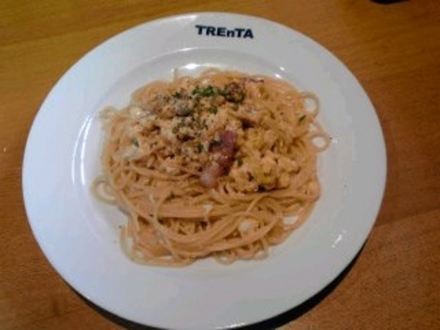ベーコンと卵スパゲティ:780円+税8%_スパゲッティ専門店トレンタ 外旭川店
