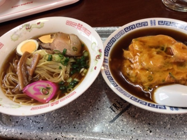 天津飯とラーメンセット_満来軒
