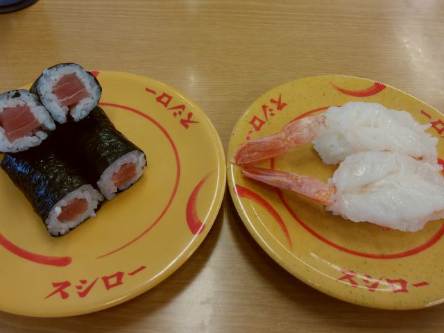 鉄火巻きと赤エビの握り_スシロー成田店