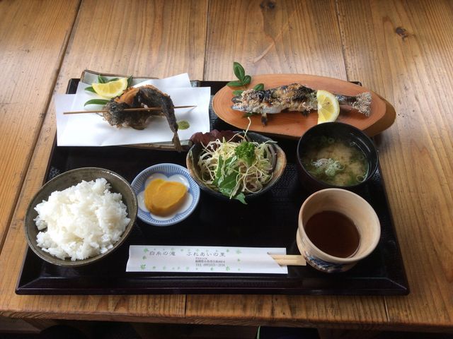 久し振りのヤマメに大感激_白糸の滝ふれあいの里