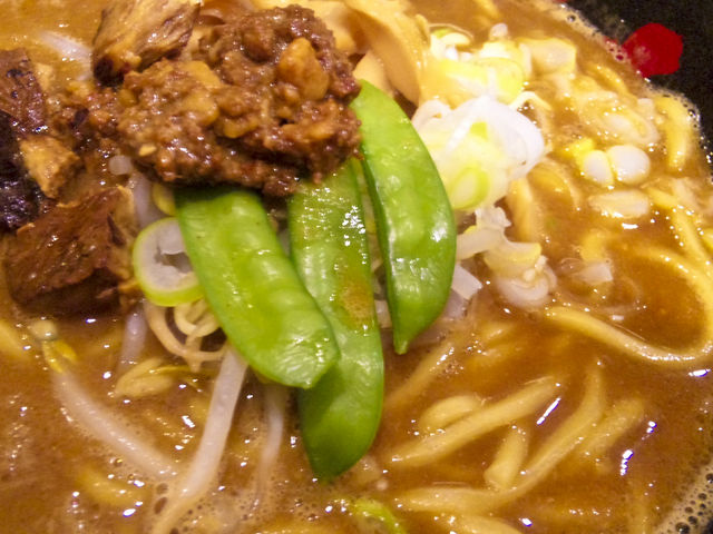 味噌ラーメンのアップ_神楽 米子店