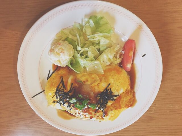 和風オムライスのご飯は鶏の炊き込みご飯でした。美味しかったです。_ジョイフル鹿児島中山店