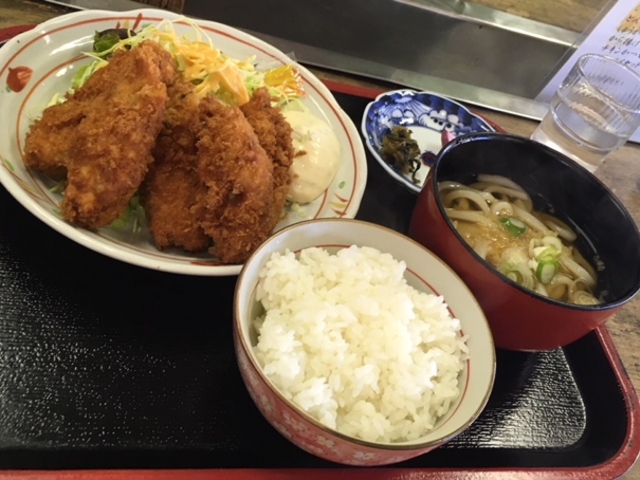 カキフライ定食うどんつき_だるまや