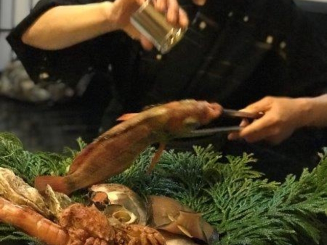 鰺ヶ沢の海鮮を塩で_縄文人の宿