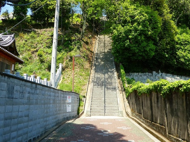 男山配水池公園・この階段を上ると絶景が!_男山配水池公園