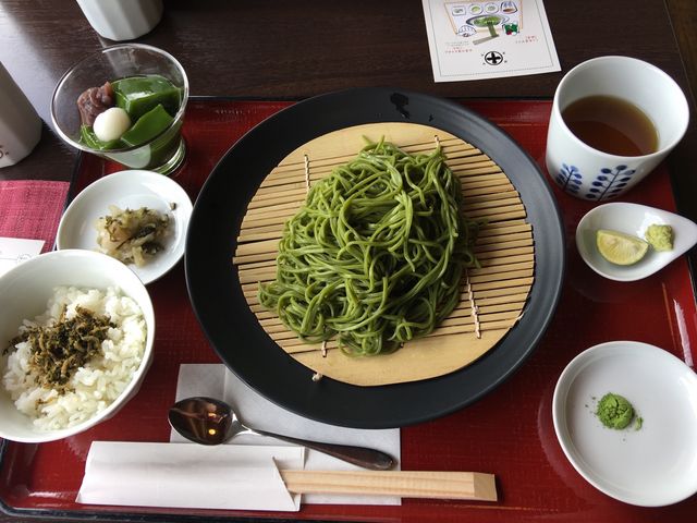 冷蕎麦セット。ミニ生茶ゼリイもついています。_中村藤吉 平等院支店