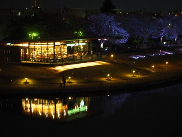 環水公園の天門橋からのスタバ。_スターバックス・コーヒー 富山環水公園店