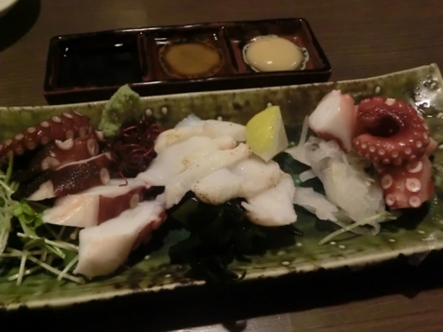 蛸食べ比べ 造り三種盛り_多幸屋 本店