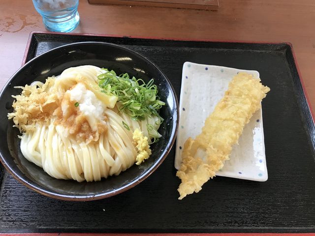 醤油うどん大と穴子の天ぷら_はゆか
