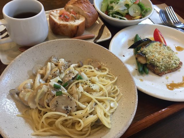 ランチコース、パスタと魚料理のハーフ&ハーフ_修善寺no洋食屋