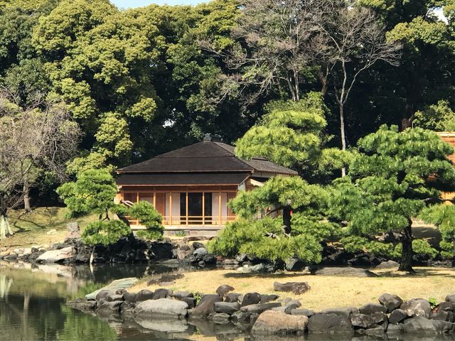 【燕の御茶屋(浜離宮恩賜庭園)】お伝い橋からの眺め_燕の御茶屋(浜離宮恩賜庭園)