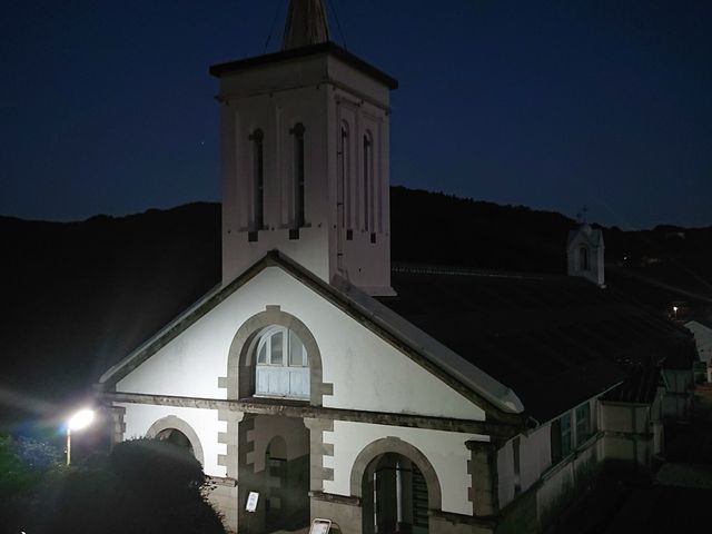 日没直後に遠目から拝見しました。_出津教会