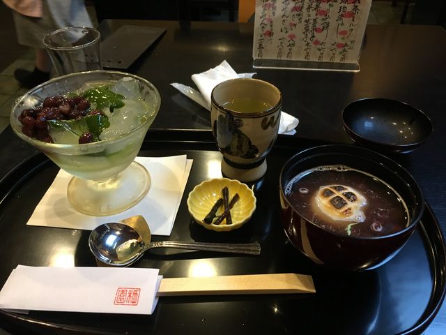 5月の翡翠ながしとぜんざいセット_大極殿 六角店・甘味処 栖園