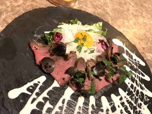 トリュフ仕立てのローストビーフ_個室居酒屋 こころざし 栄店