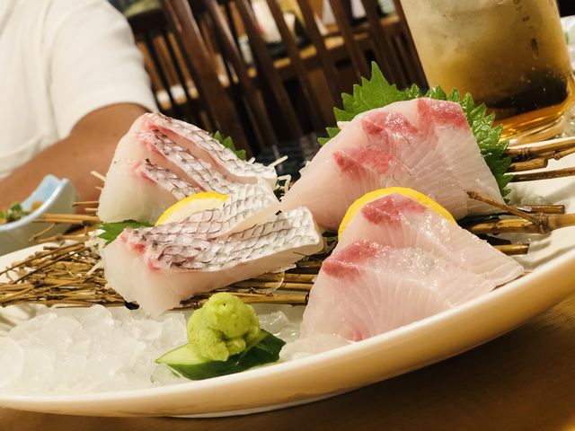 真鯛と勘八の刺身_海鮮うまいもんや 磯之家 鹿児島中央駅本店