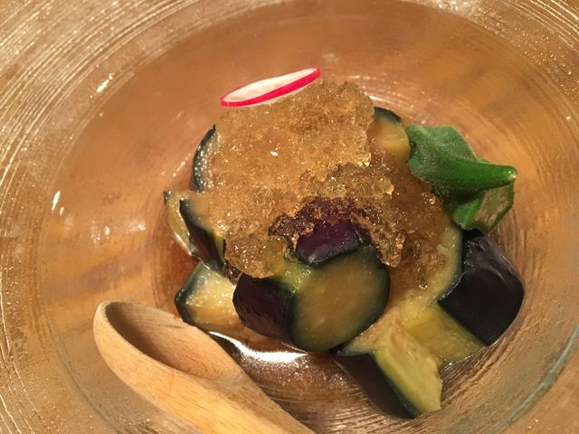 茄子の揚げ出しジュレかけ_肴美や 和さび