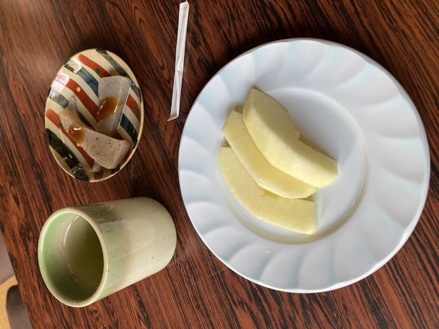 着いたらすぐにおもてなしをうけました。_あっちゃんりんご園