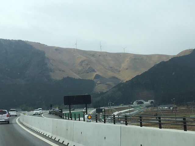 国道57号北側復旧ルート。道の駅阿蘇から二重峠トンネル_道の駅阿蘇(ASO田園空間博物館)