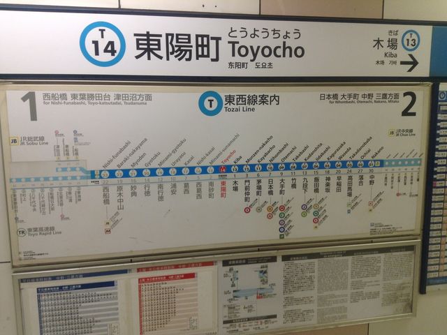 ホーム看板_東京メトロ東西線東陽町駅