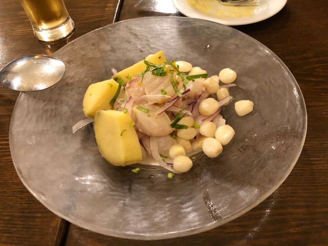 セビーチェ。白身魚などがとても爽やかなレモン風味になっていて、たくさん食べれちゃいます。_ペルー南米酒場 HUANCHACO ワンチャコ