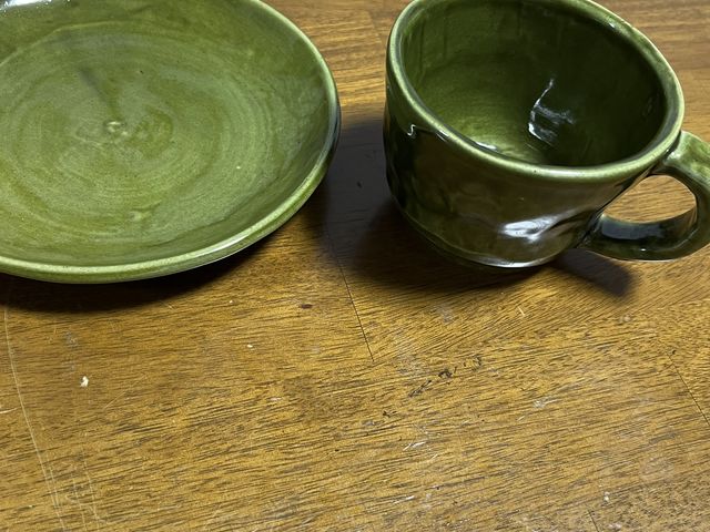 大好きな織部のグリーン_Oro工房陶芸教室