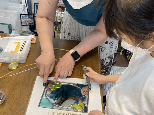 丁寧に教えていただきました_アトリエDollie アトリエ教室 ホームデコ教室