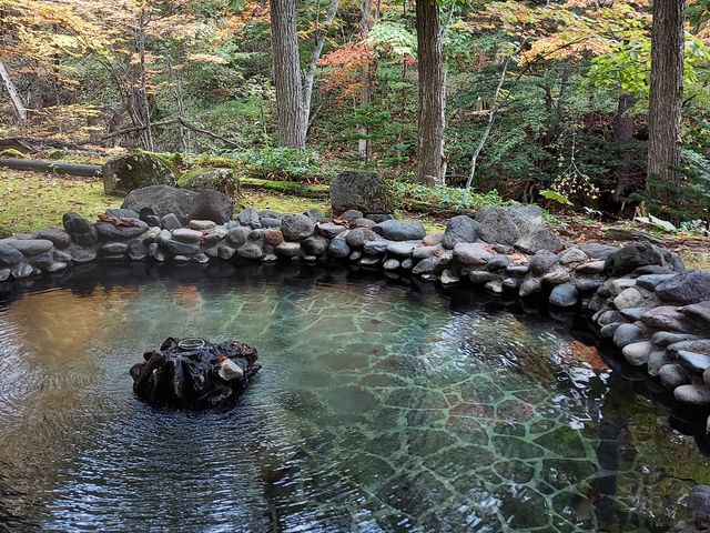 秋の露天風呂は素敵でした_糠平舘観光ホテル