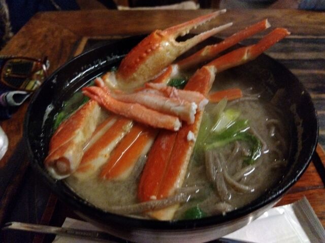カニ蕎麦ですね。カニはしっかり入っていました。_但馬生蕎麦 ますや
