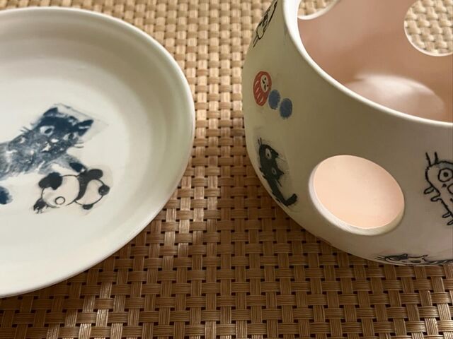 茶香炉とそれを乗せるお皿。
出来上がり楽しみです。_新日本製陶株式会社