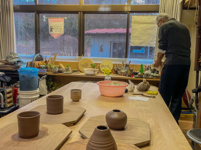 花瓶や湯呑みを作りました。_Cafe&体験工房 杜空館