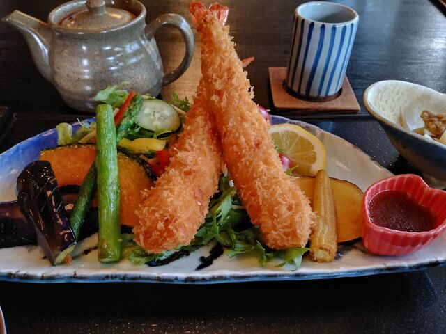 大えびフライ定食2,200円_としまや 月浜の湯