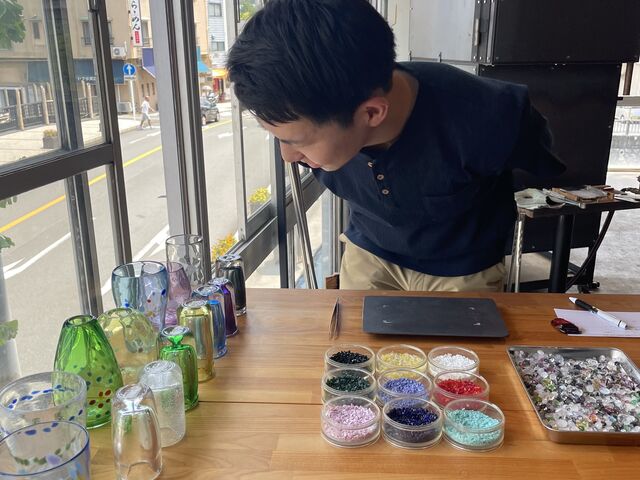 グラスの色、模様までじっくりデザインできて楽しかったです!_glass studio nikai