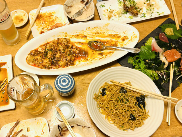 ボリューム満点の宴会料理でした_からあげ専門店 至福の隠れ家 中央通り店
