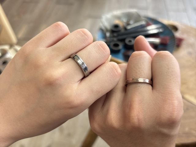 ペアリングです!_コインリング製作体験 古輪星