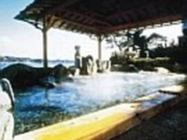 海を望む露天風呂「滝見の湯」。露天ジャクジーもあり_かつうら御苑