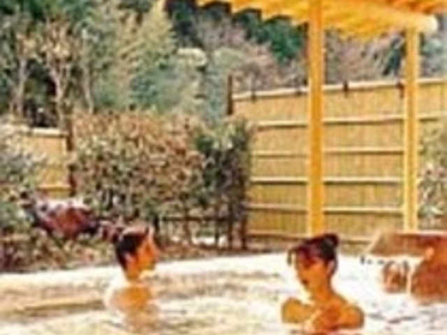 檜の露天風呂で手足を伸ばしてのんびりと_宇久須温泉 ホテル ニュー岡部