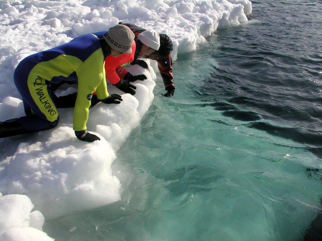 流氷ウォークは知床の冬ならではのアクティビティです。_(株)知床ネイチャーオフィス