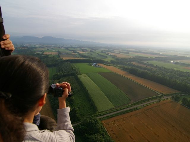 パッチワークの十勝平野_Hot air