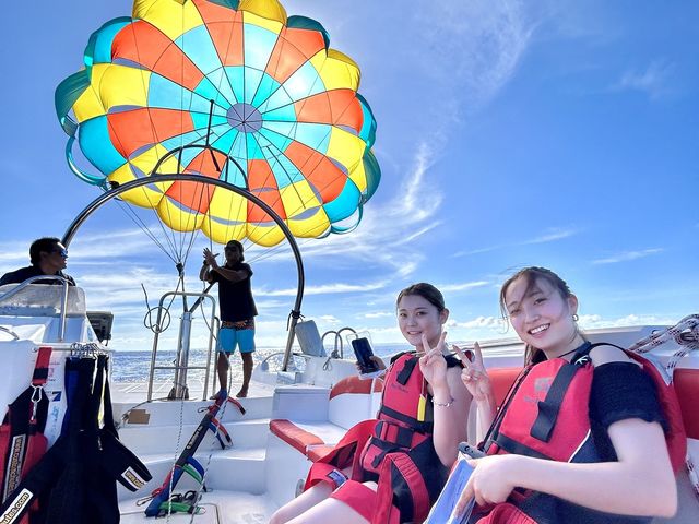 【パラセーリング】空からも沖縄の海を堪能できます♪_慶良間(ケラマ)海域半日ツアー専門店 OPG