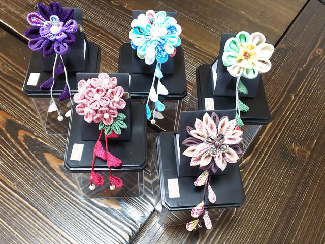 お客様の体験作品です_京つまみ細工体験処ゆるり工房凸凹庵
