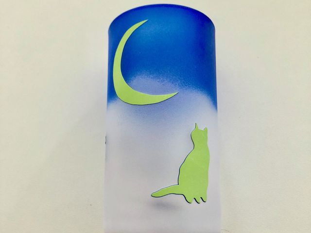 ブラスト作業が終わったところ_ガラス工芸たぁとんグラス