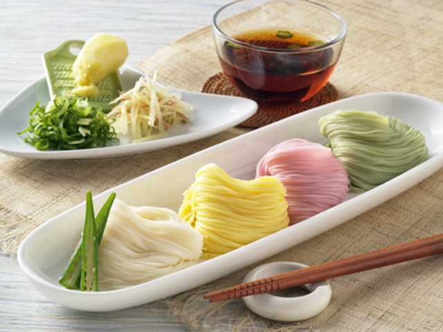 なかぶ庵では彩りや香が楽しめる、素麺も作っています。うんが良ければ体験できるかも?_なかぶ庵