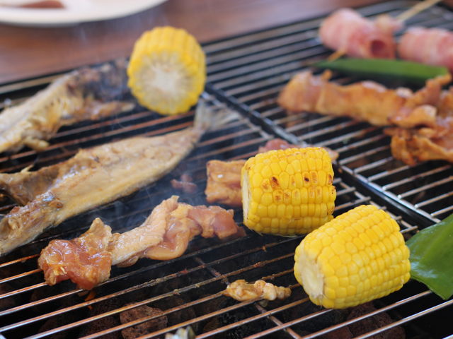 お肉、野菜、海鮮、バランス良く揃っています_伊豆白浜バーベキューガーデン