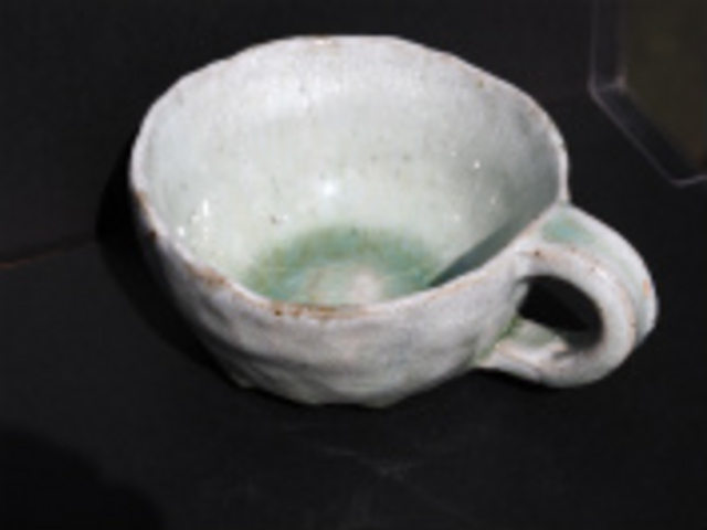 体験 灰釉のスープ用カップ_陶芸工房「水の音 土の音」