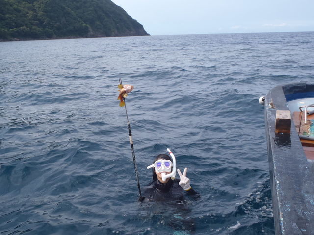 スキンダイビングでの「魚突き」も可能です。_海倶楽部スキューバダイブセンター