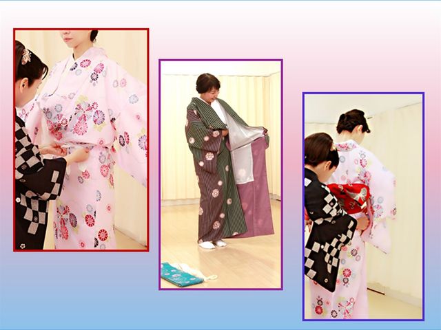 着物着付け体験もできます。_日本舞踊体験sakura