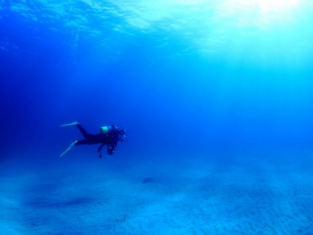 青い海に白い砂地は南国気分!!
のんびり泳ぎましょ〜〜_DivingHouse 3PIECE DIVERS